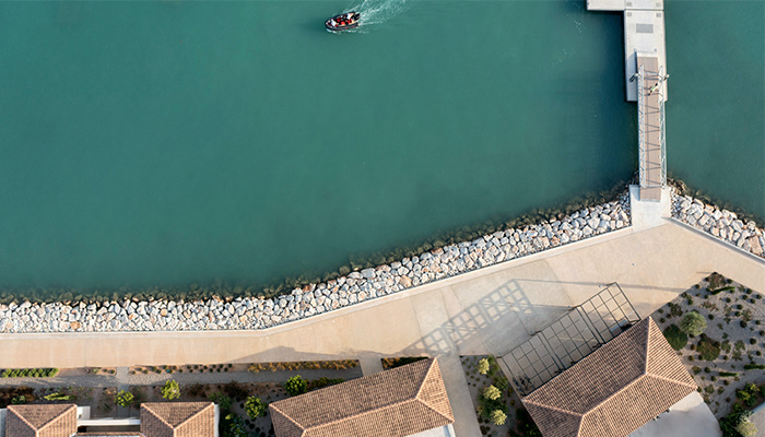 Aerial photo of Marina Porto Heli establishments
